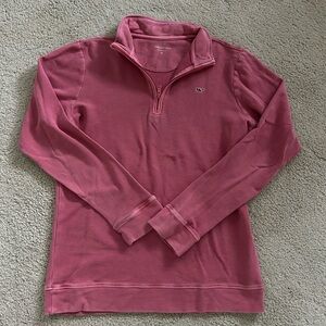 Vineyard Vines boys Zip-Up quarter zip in Salmon Pink